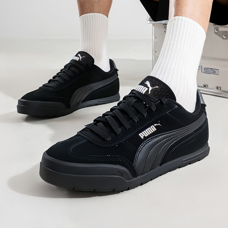 PUMA彪马板鞋男鞋女鞋黑色德训鞋25冬季新款复古运动鞋皮面休闲鞋