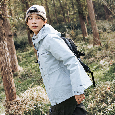 哥伦比亚羽绒服内胆冲锋衣夹克女冬季新款三合一外套女士防风夹克