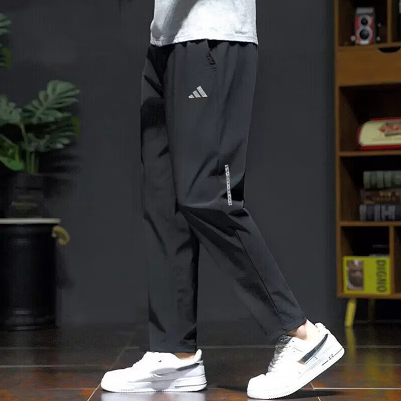 阿迪达斯运动裤男裤2025秋季新款休闲裤梭织透气跑步直筒速干长裤