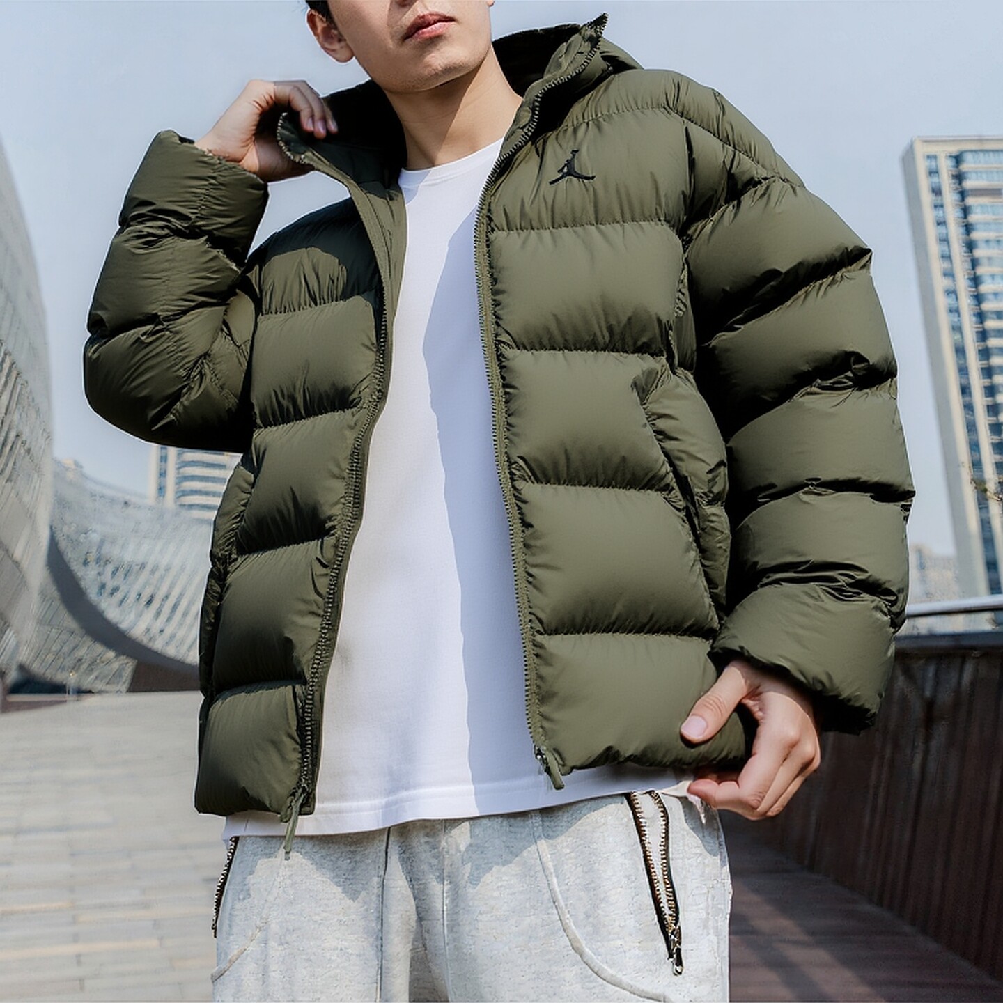 Nike耐克连帽棉服男装2025冬季新款户外运动棉衣保暖棉袄夹克