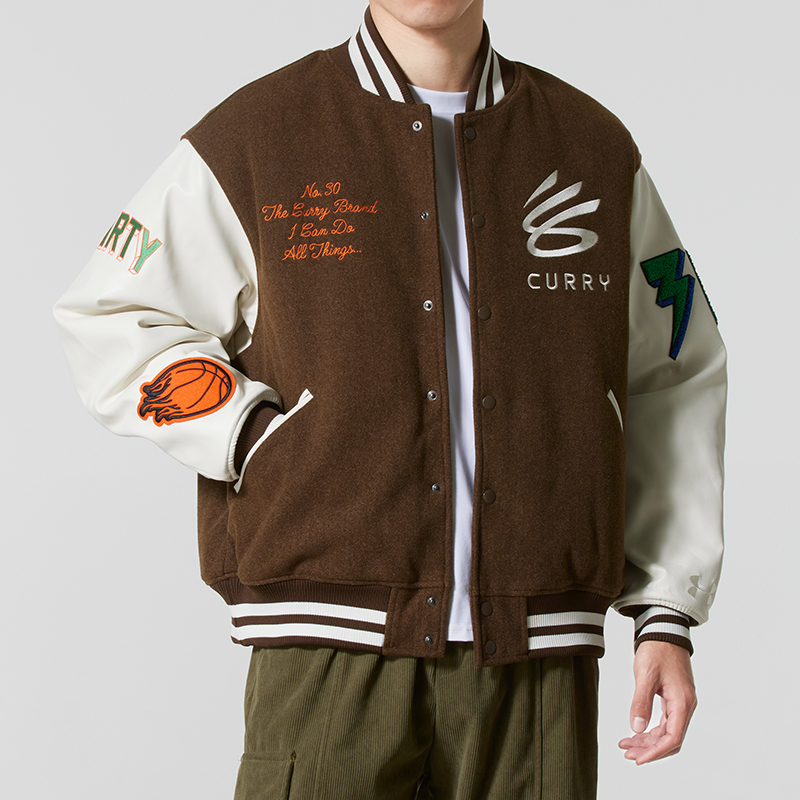 UA安德玛宽松外套男装女装2025秋季新款复古棒球服夹克休闲运动服