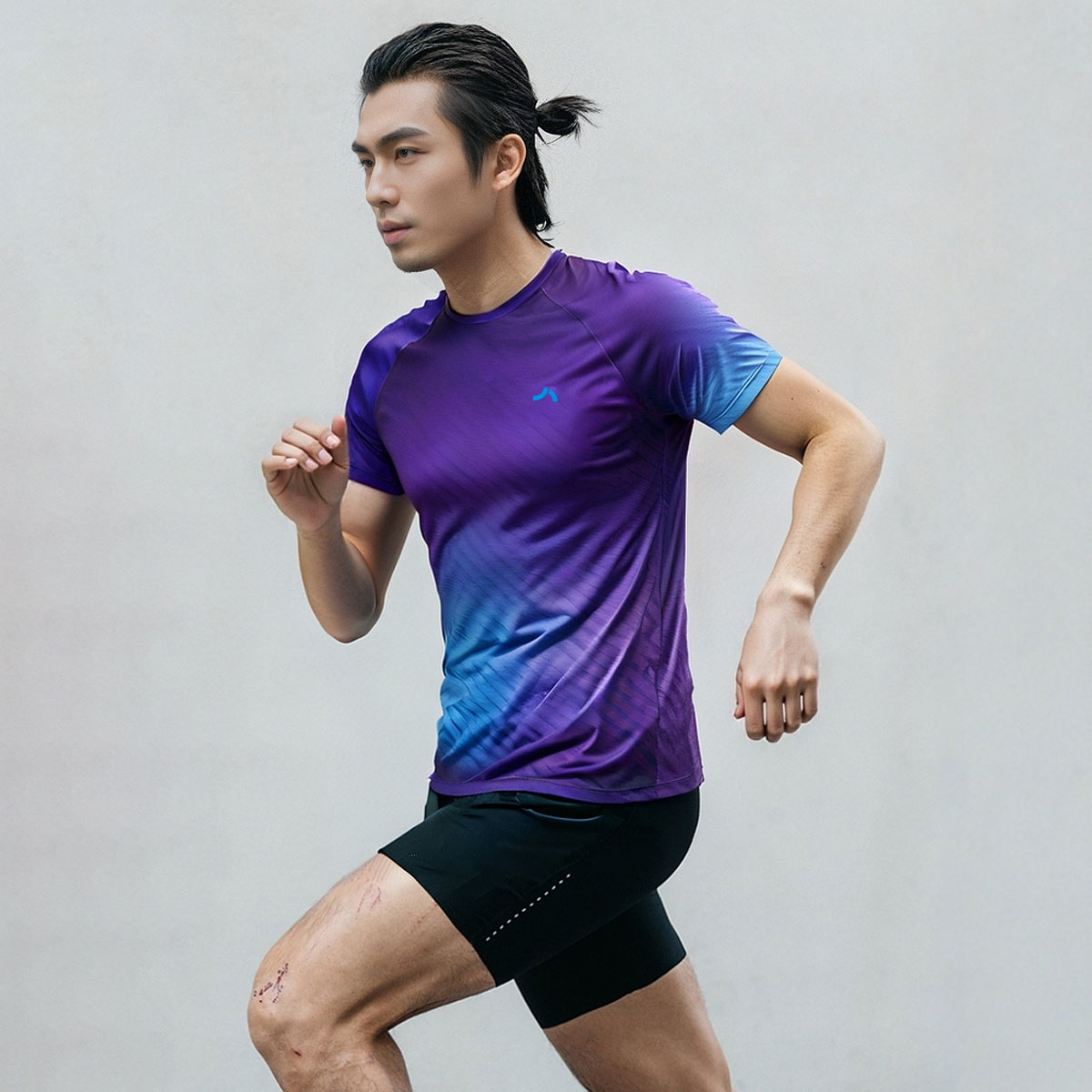 LANBU蓝步圆领短袖男2025夏季新款舒适训练运动服跑步健身半袖T恤