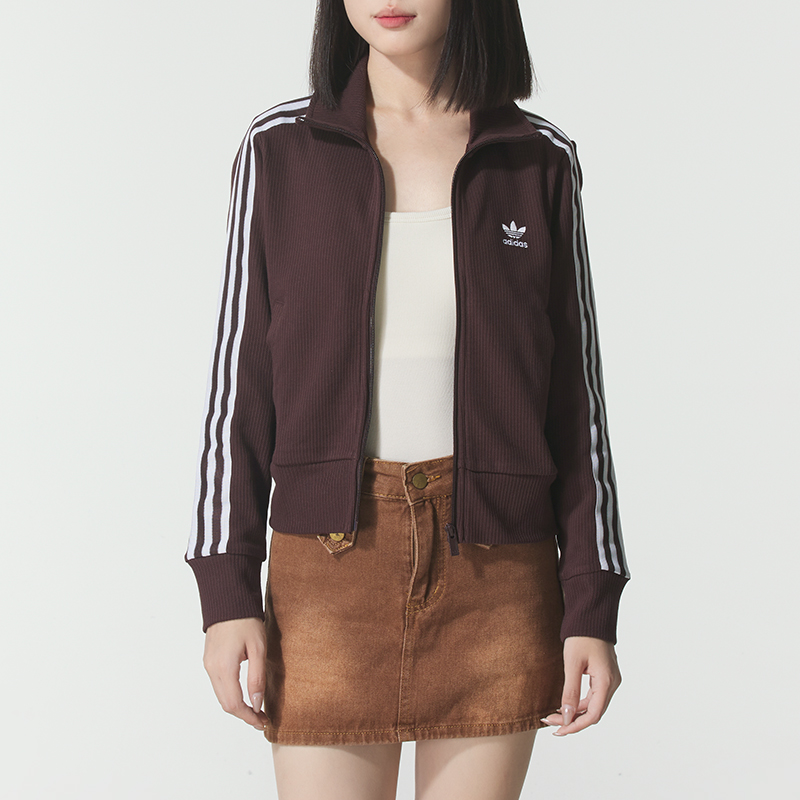 Adidas阿迪达斯三叶草女士夹克运动服休闲上衣修身外套IN6061
