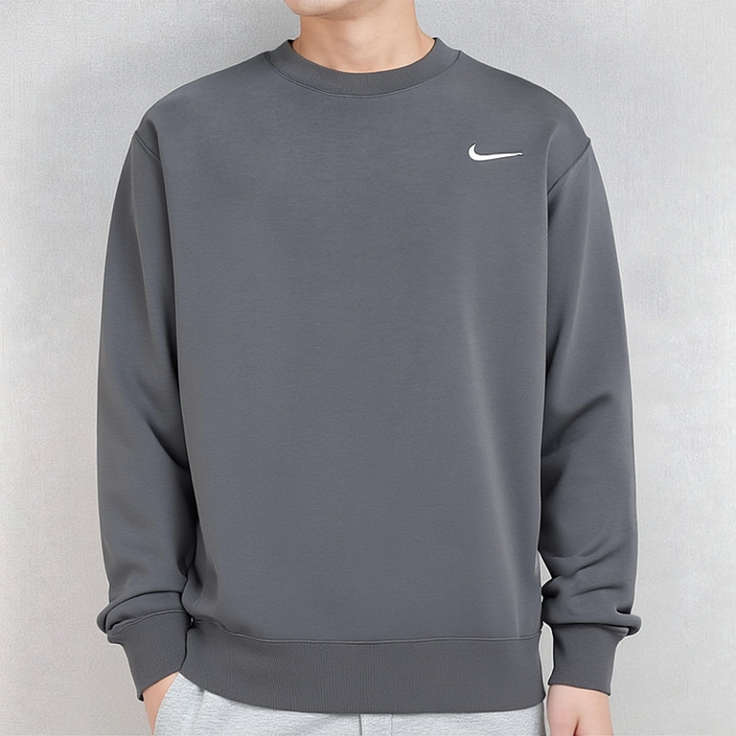 耐克官方正牌卫衣男装2025秋季灰色圆领宽松套头衫男士运动服外套