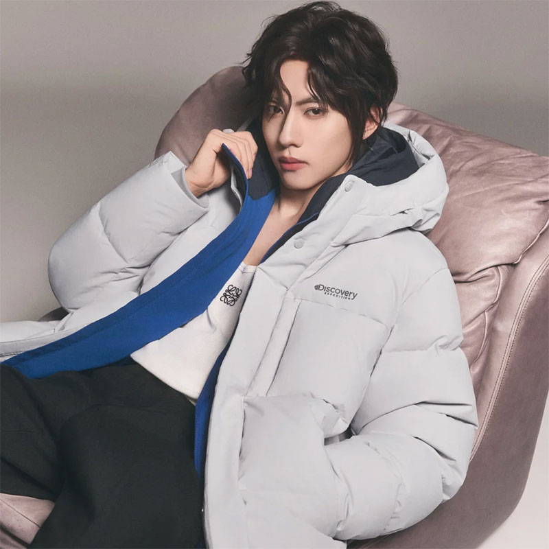 檀健次刘轩丞同款DISCOVERY羽绒服男装 2025新款户外羽绒夹克外套