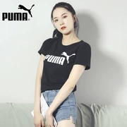 PUMA Hummer tay ngắn nữ 2019 mùa thu mới chạy bộ thể thao nửa tay áo thun rộng tay 581631 - Áo phông thể thao