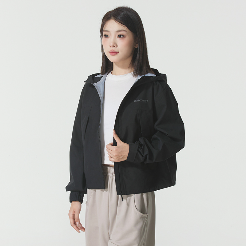 Discovery探索单薄冲锋衣夹克女2025秋季新款短款单冲外套运动服