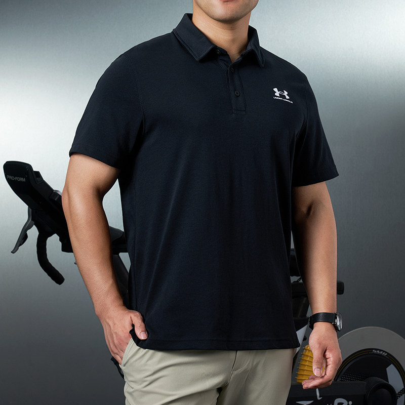 UA安德玛黑色短袖男装透气跑步T恤翻领POLO衫运动服宽松半袖上衣,运动服/休闲服装,运动T恤,淘宝优惠券,粉丝福利购,淘宝优惠卷