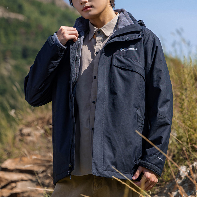 哥伦比亚冲锋衣三合一 夹克男装运动服休闲衣抓绒内胆外套WE3321