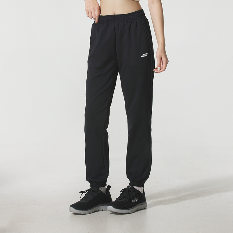 斯凯奇加绒保暖长裤女裤2025冬季新款针织卫裤休闲裤运动裤束脚裤