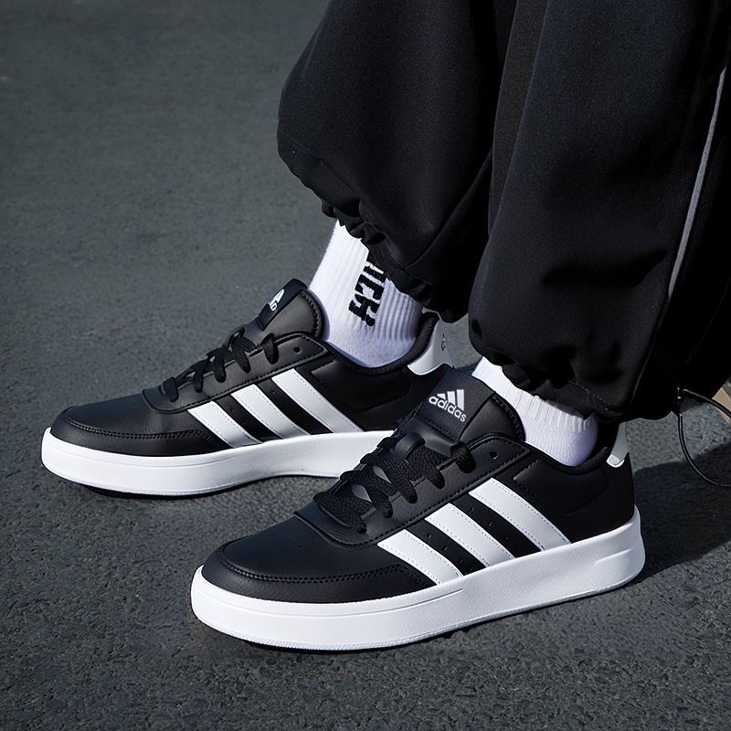 Adidas阿迪达斯官方正品男女同款黑色滑板鞋经典三条纹运动休闲鞋