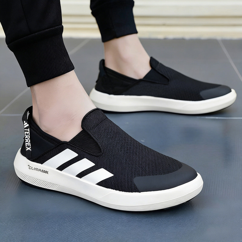 阿迪达斯帆布鞋男鞋夏季新款透气溯溪鞋户外休闲鞋一脚蹬穿脱鞋子