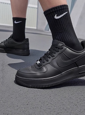 耐克官方男鞋AIR FORCE 1'07 AF1 黑色空军一号运动鞋休闲鞋板鞋