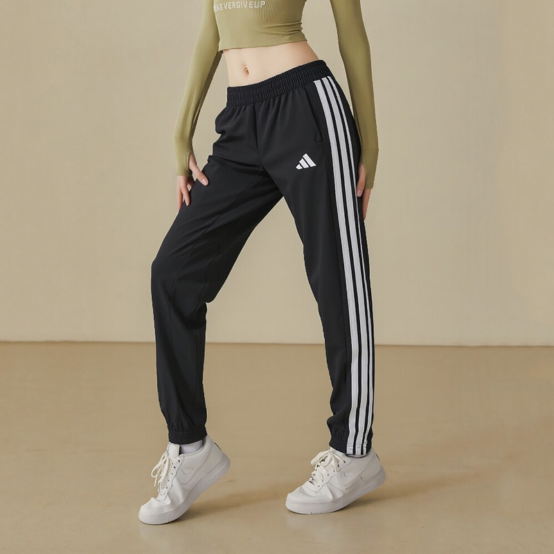 阿迪达斯跑步长裤女裤春季新款女士休闲裤运动裤收口束脚裤JI831