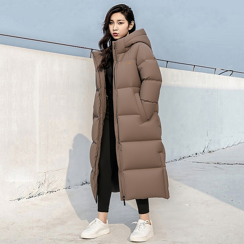 阿迪达斯长款过膝羽绒服女装新款加厚保暖鸭绒上衣棉羽外套KC2168
