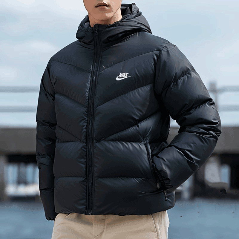 耐克羽绒服男装2025秋冬新款运动服休闲保暖夹克防风连帽羽绒外套