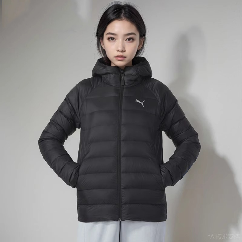PUMA彪马羽绒服女装冬季新款保暖防风运动服连帽外套棉羽休闲夹克