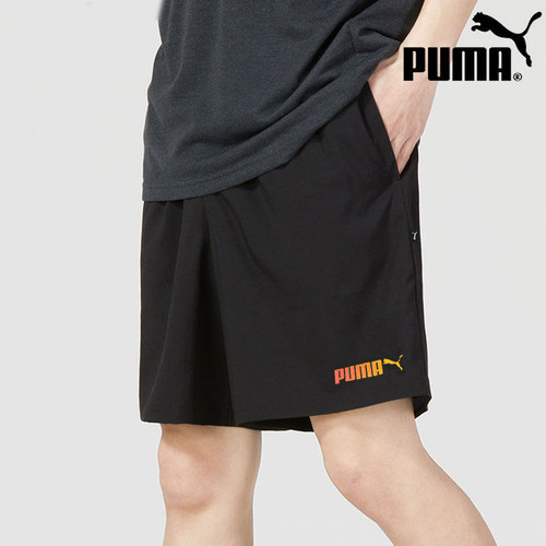 PUMA彪马短裤男裤2026夏季新款男士纯棉宽松黑色五分裤沙滩运动裤