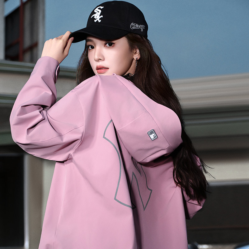 MLB官方 章若楠同款外套男装女装春季新款宽松情侣夹克休闲运动服