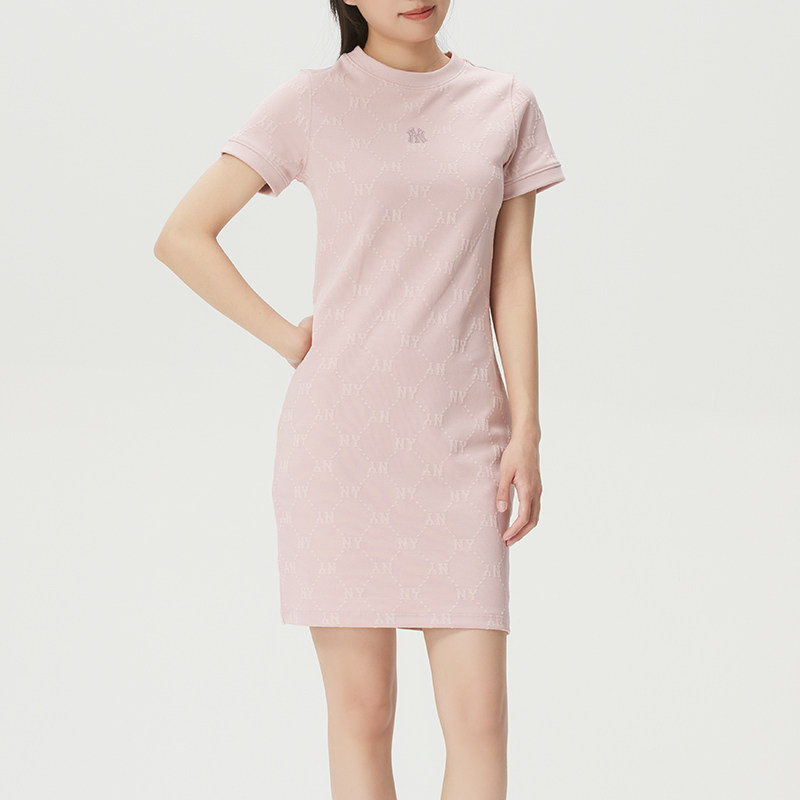 MLB女裙 2026春季新款运动裙潮流时尚长款T恤女士透气休闲连