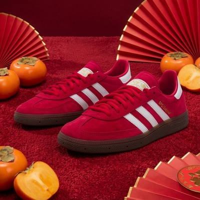 阿迪达斯三叶草新年款板鞋男鞋女鞋本命年红色运动鞋婚鞋德训鞋