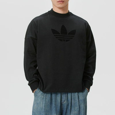 ~adidas阿迪达斯三叶草男运动服打底衫宽松上衣休闲长袖T恤KD6575