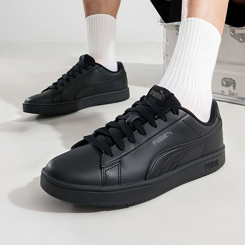 PUMA彪马黑色板鞋男鞋女鞋2025冬季新款皮面运动鞋情侣纯黑休闲鞋