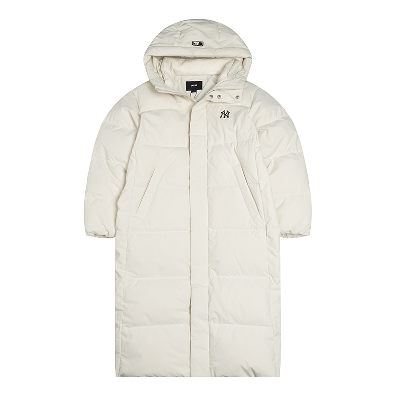 MLB官方 长款羽绒服男女同款2025新款连帽保暖运动服防风羽绒外套