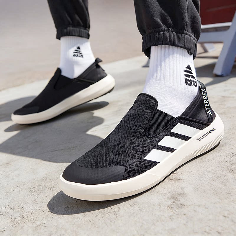 阿迪达斯官方旗舰店男鞋夏季新款透气运动鞋一脚蹬穿脱懒人鞋鞋子