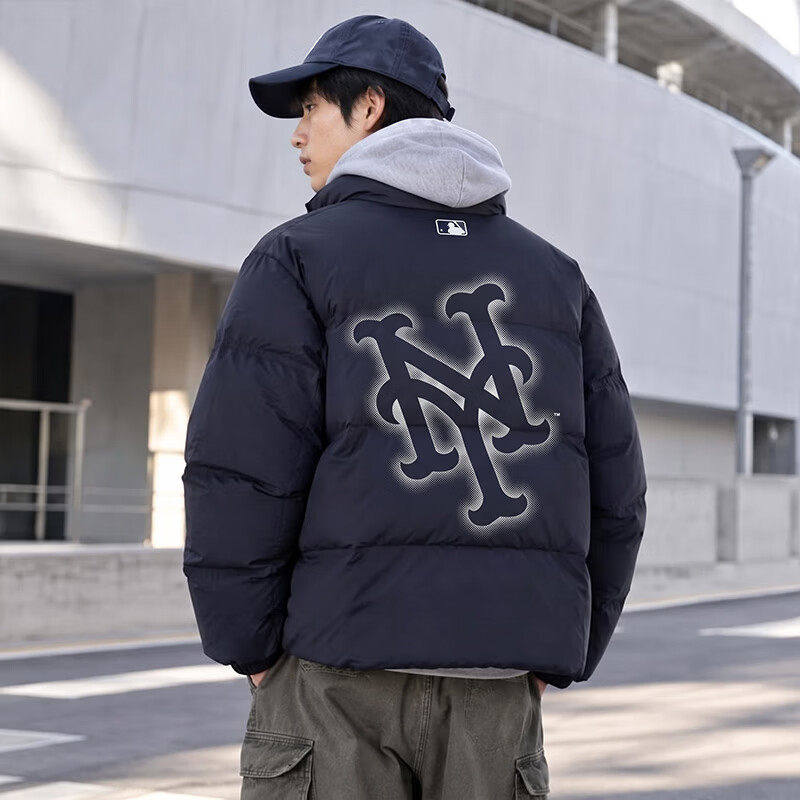幸运叶子丨MLB官方 男装女装立领时尚NY背标保暖外套防泼水羽绒服