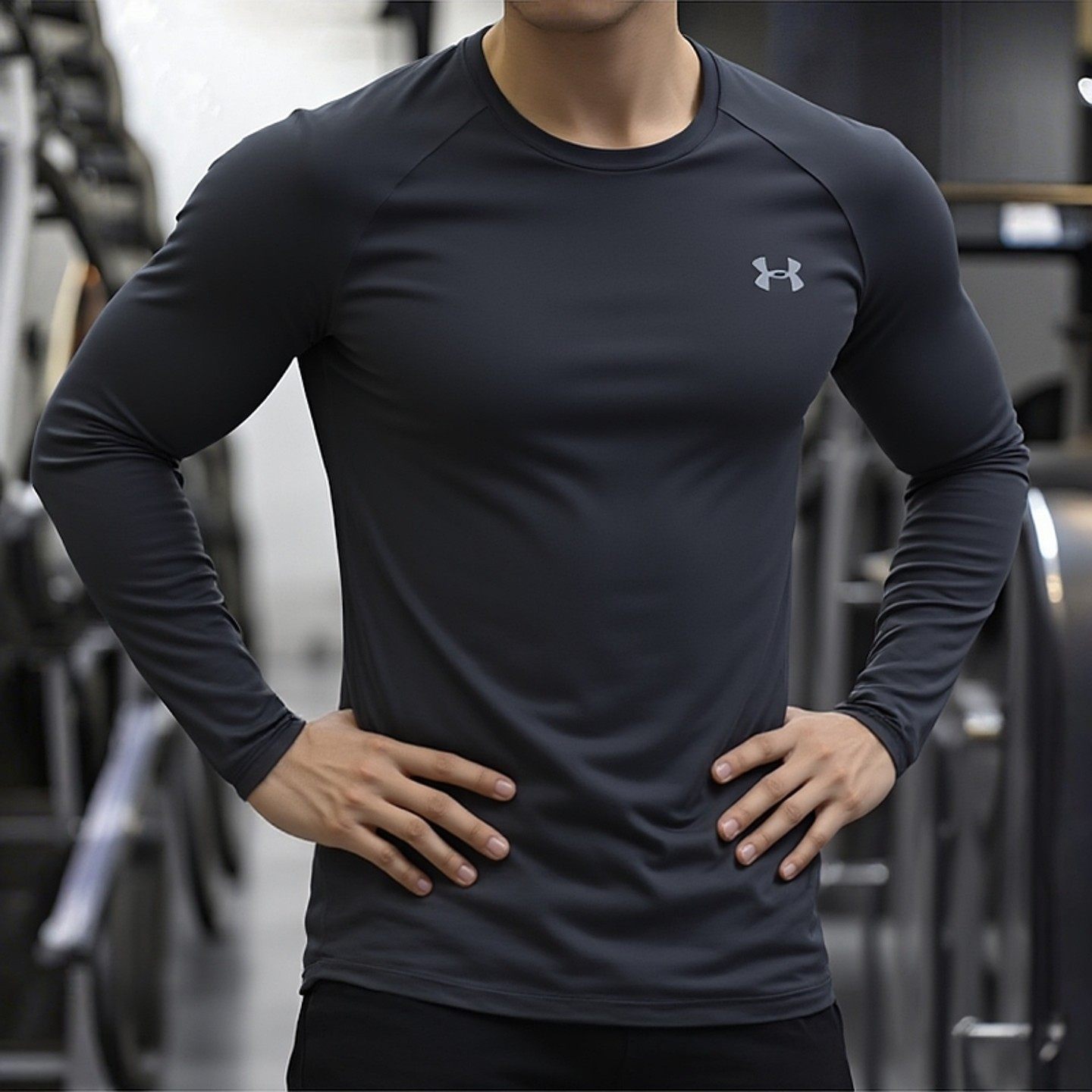 UA安德玛正品速干长袖T恤男士春季新款健身训练服宽松跑步运动服