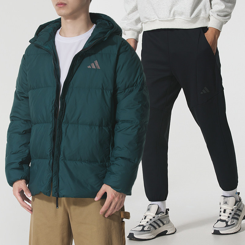 阿迪达斯运动套装男冬季新款连帽羽绒服保暖外套针织长裤加绒裤子,运动服/休闲服装,运动套装,淘宝优惠券,粉丝福利购,淘宝优惠卷