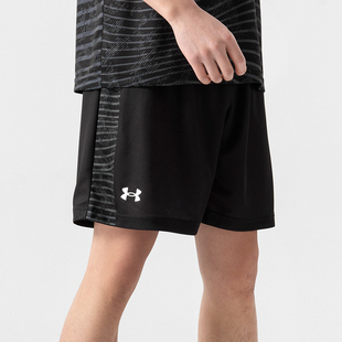 UA安德玛足球针织短裤男裤女裤宽松运动裤跑步裤子健身训练五分裤