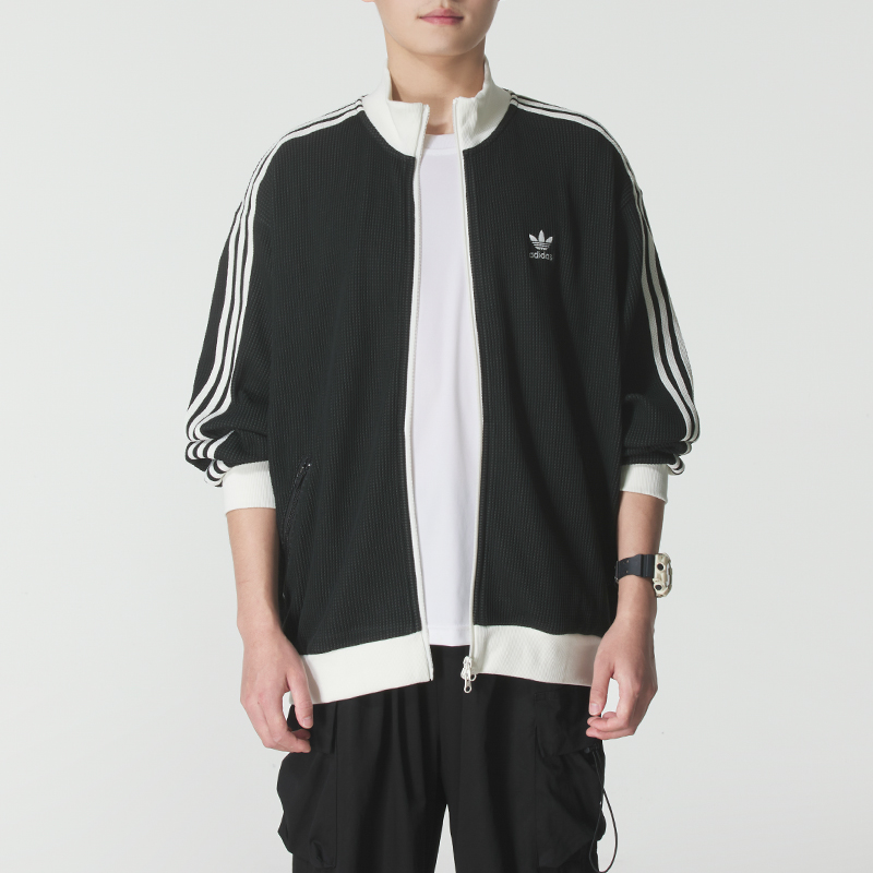 adidas阿迪达斯三叶草男装运动服休闲夹克跑步立领训练外套KC2619