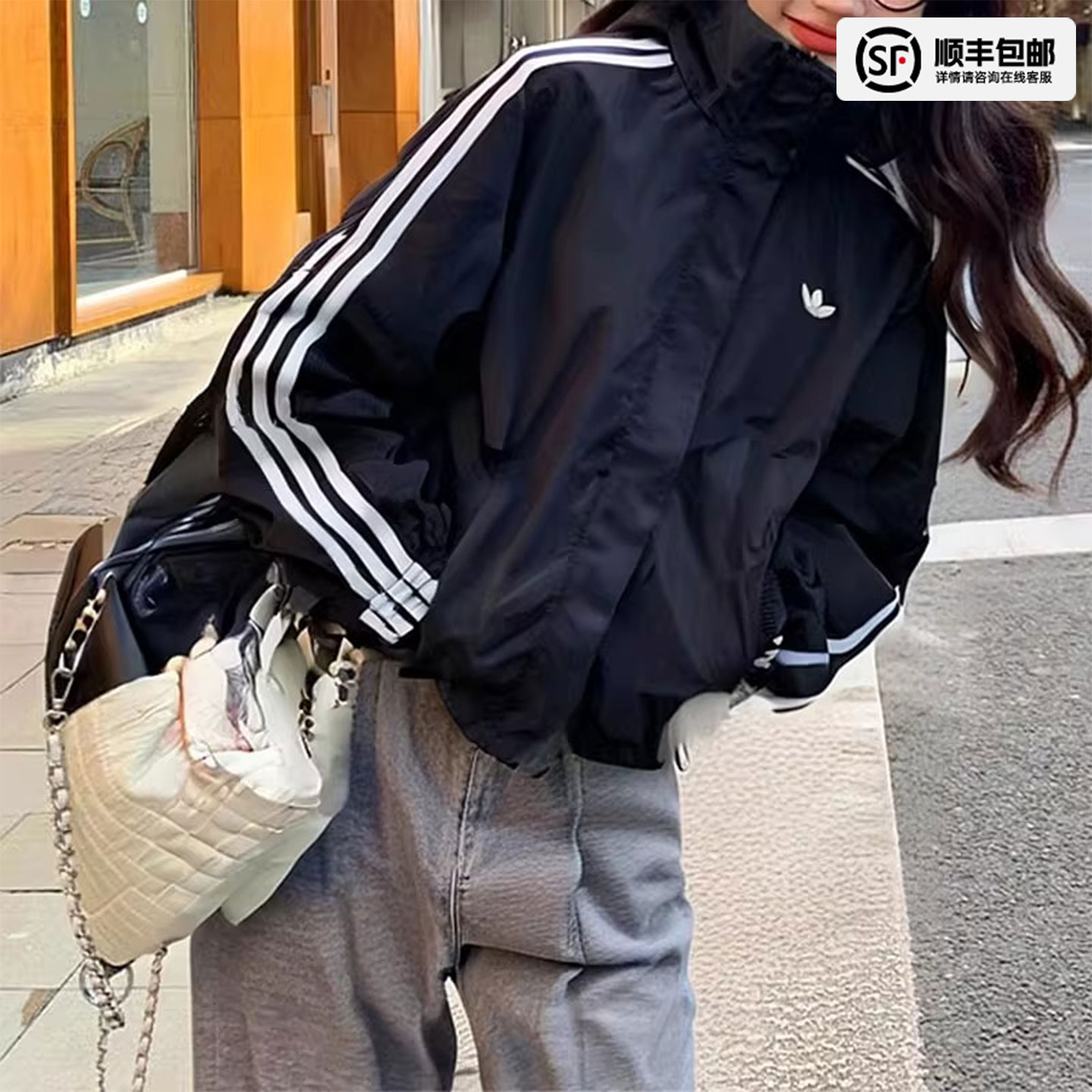 Adidas阿迪达斯外套三叶草女装早秋上衣秋季官方正品新款运动夹克