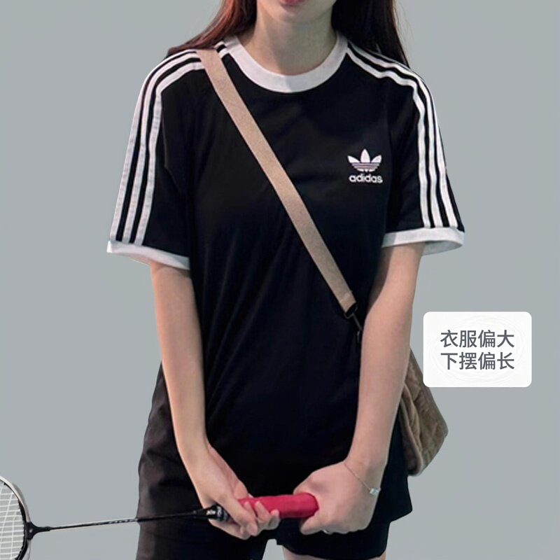 阿迪达斯三叶草短袖女款夏季新款圆领运动上衣男士休闲纯棉T恤服