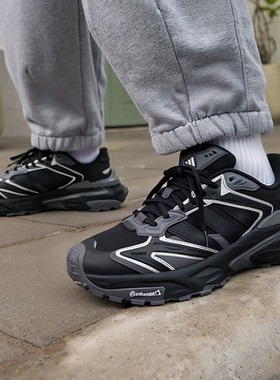 阿迪达斯XLG STORM EDGE跑步鞋子男鞋女鞋黑色「机甲风暴」老爹鞋