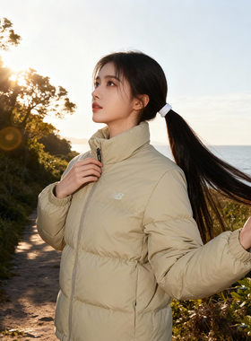 New Balance NB官方女装外套冬季保暖立领黄色鸭绒防风休闲羽绒服