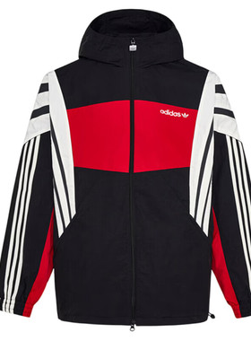 阿迪达斯三叶草连帽外套男装春季新款防风运动服休闲夹克衫KW4809