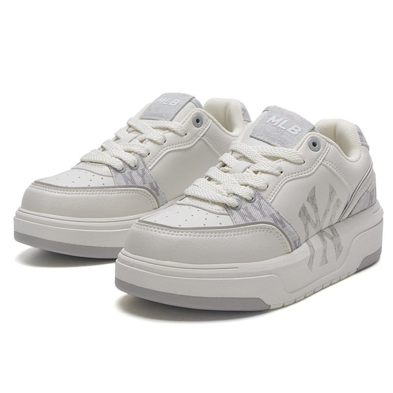 MLB官方 情侣学长鞋男女鞋NY复古老花厚底运动鞋休闲鞋3ASXM056N