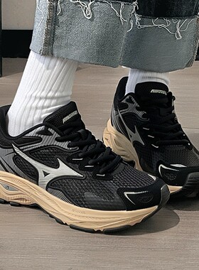 美津浓/Mizuno RACER S 减震跑步鞋复古网面透气厚底跑鞋D1GH2235