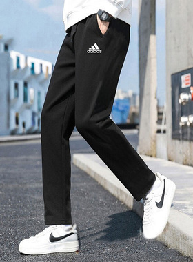阿迪达斯运动裤男裤2025秋季新款休闲裤针织卫裤小脚裤长裤IC9409