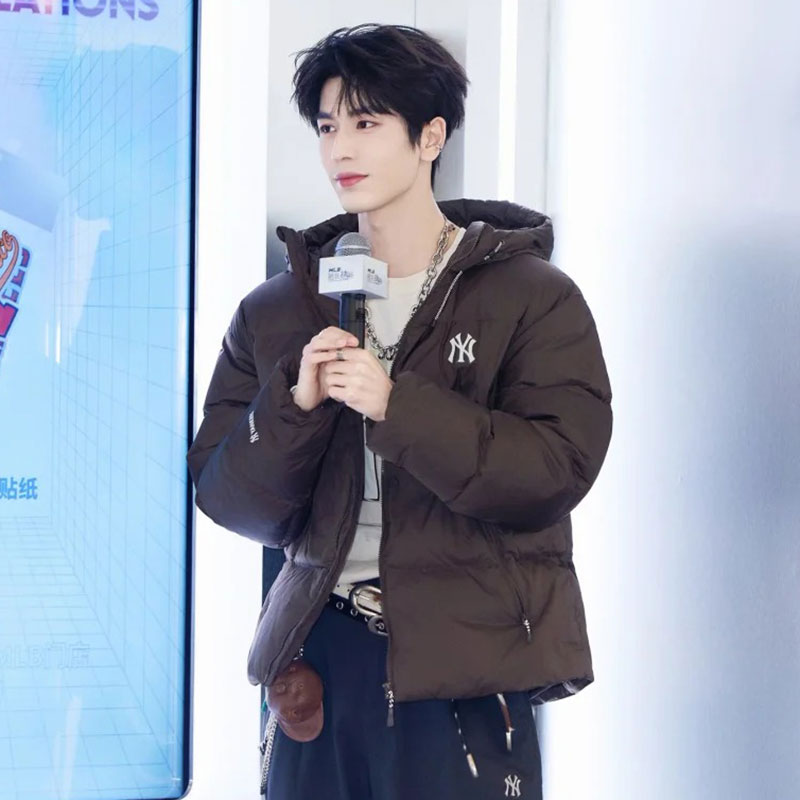 MLB张凌赫同款羽绒服男装女装 2025新款连帽棉羽保暖羽绒外套