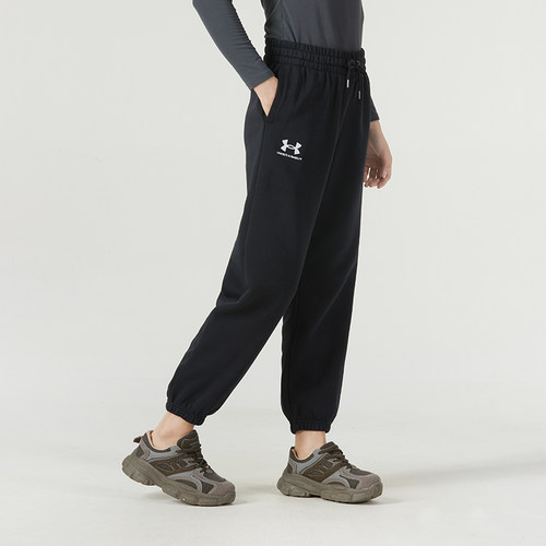 UA安德玛抓绒长裤女裤秋季新款保暖运动裤跑步裤子健身训练束脚裤