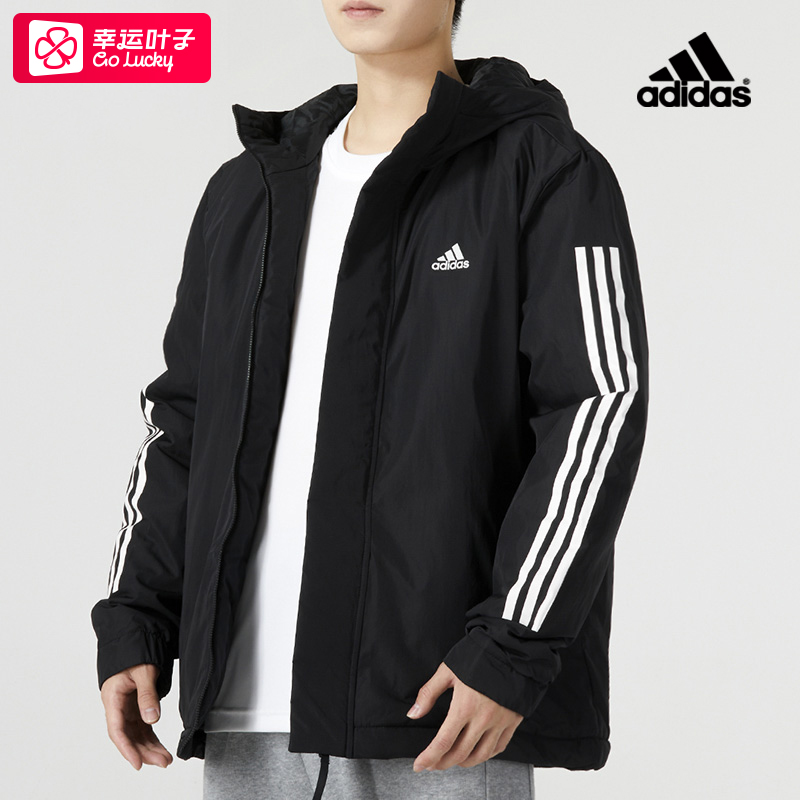 连帽棉服阿迪达斯时尚男
