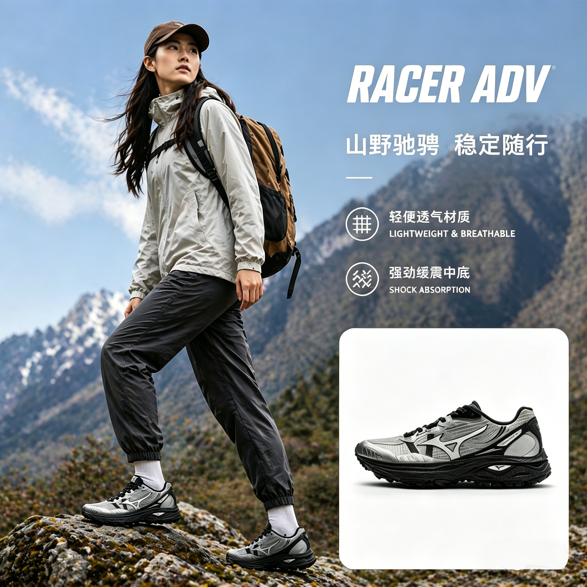 幸运叶子丨美津浓复古跑鞋男鞋女鞋夏季新款户外运动鞋RACER A