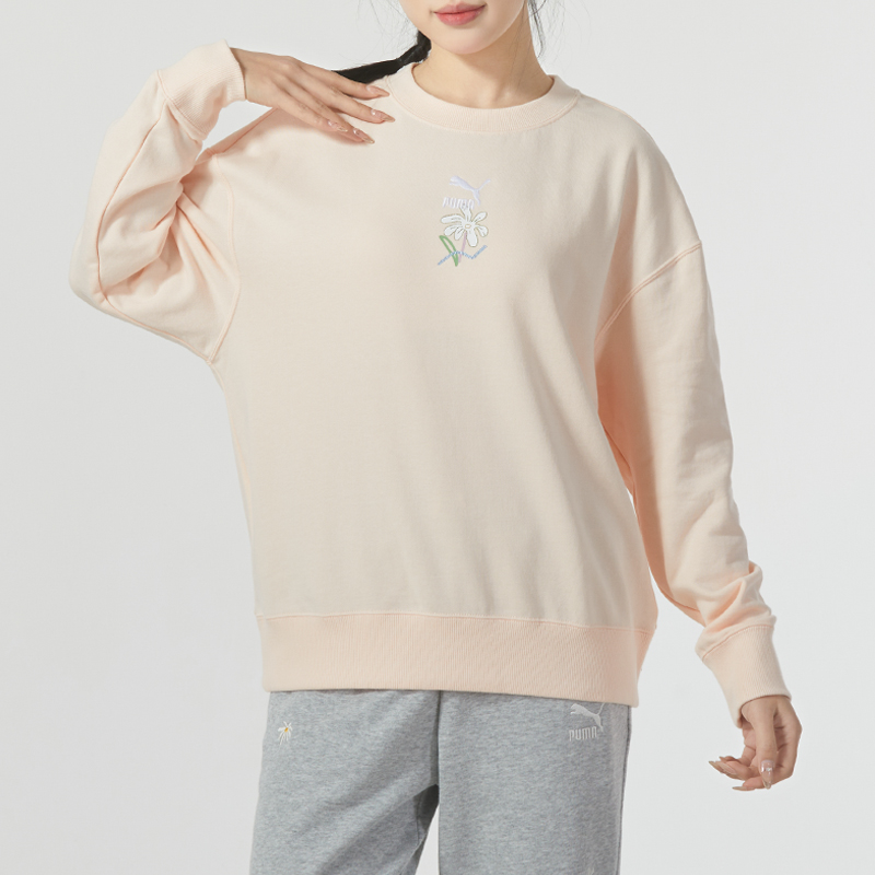 PUMA彪马卫衣女装时尚休闲上衣户外运动服长袖女士训练圆领套头衫