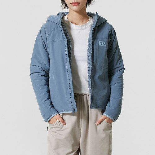 UA安德玛连帽跑步外套女装秋季新款健身训练服运动服女士夹克开衫