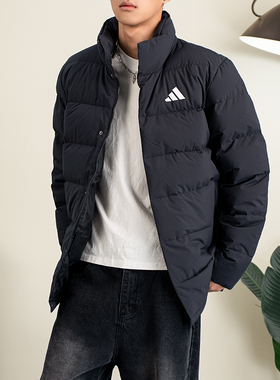 阿迪达斯立领羽绒服男2025冬季新款保暖运动服舒适夹克外套KH3994