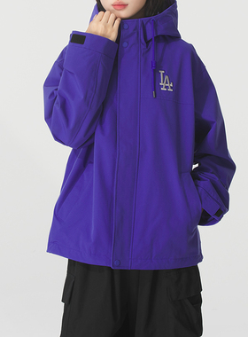 MLB时尚休闲外套男装女装2025冬季新款运动服连帽夹克3AWJB0154